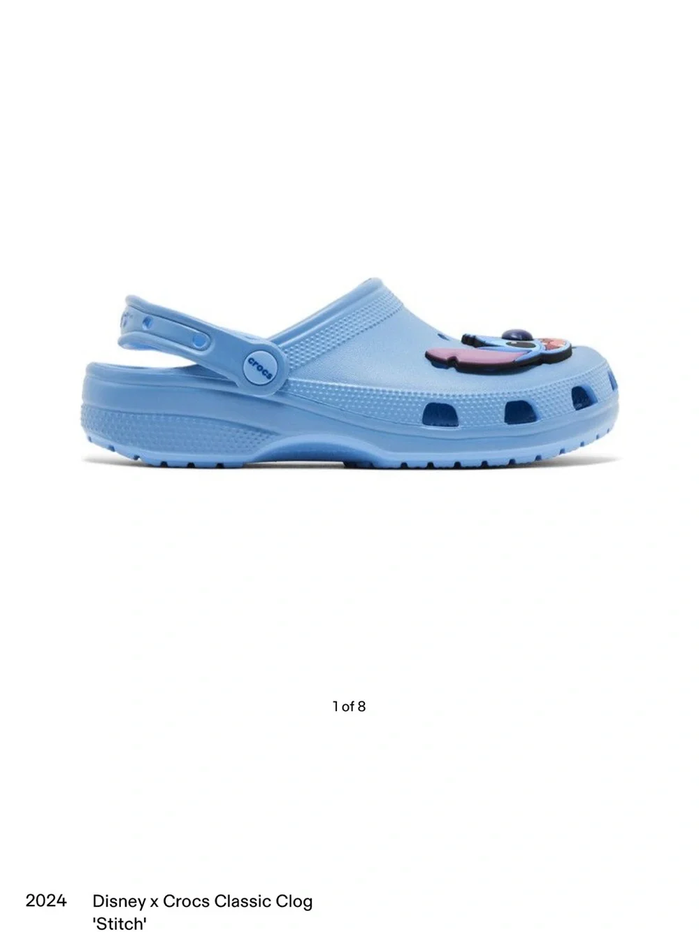 CROCS Kids Blue Stitch Clog Sandals with Pink Accent